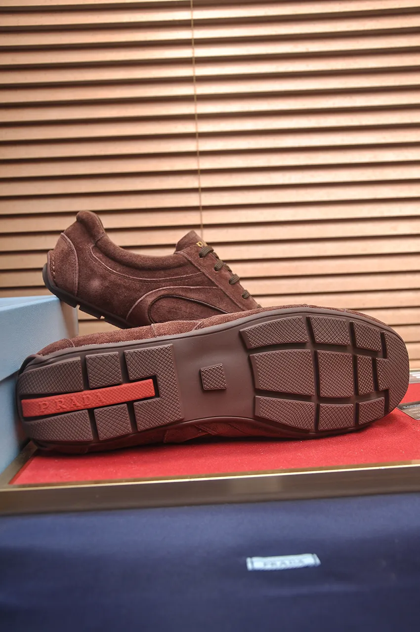 Men's shoes 💰560💶【PRADA】Prada casual shoes for couples, originally developed 1:1, made of high-mercerized cowhide with imported cowhide, silk sheepskin lining, rubber outsole, comfortable and soft on the feet, size for women: 35 to 40. Male 38 to 48💰🔥🔥🔥🔥🔥